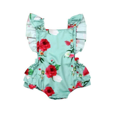 

Newborn Baby Girl Ruffle Romper Sleeveless Jumpsuit Cotton Summer Outfit Clothes