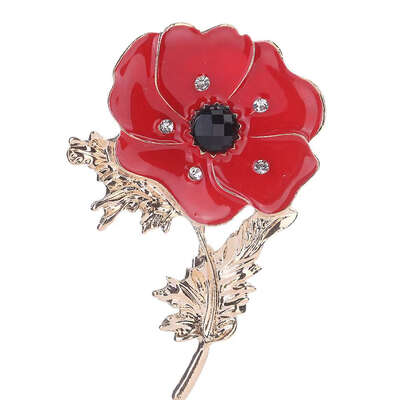 

Women Poppy Flower Brooch Pin Girl Bridal Wedding Dress Jewelry Scarf Clips Collar Brooch