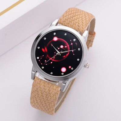 

2018 Fashion Women Watch Girls Rhinestone Star Sky Quartz Watches Ladies PU Strap Wristwatches Gift Relogio Feminino &Ff