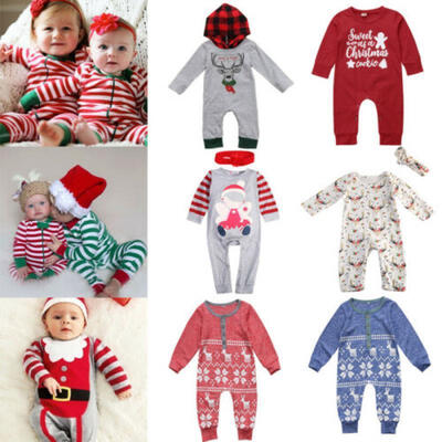 

Christmas Cotton Clothes Kid Baby Boy Girls Romper Bodysuit Clothes Outfit Sets