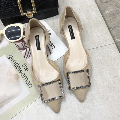 

French Girl High-heeled Shoes Korean Version Fine-heeled Baidan Fairy Wind Sexy Black Hollow Single Shoes