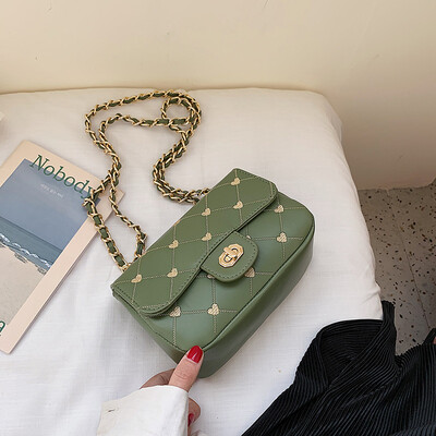 

Girls small bag new Korean fashion wild rhombic chain single shoulder slung small square bag