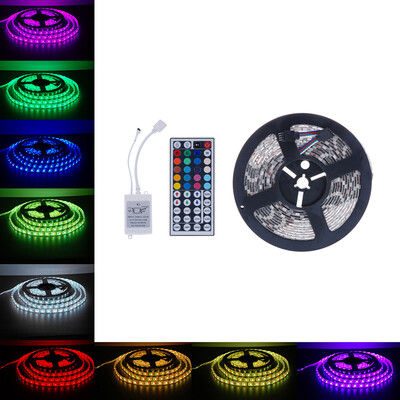 

Gobestart 5M 5050 SMD RGB 300LEDs LED Light Strip 44 Key IR Remote Controller DC12V