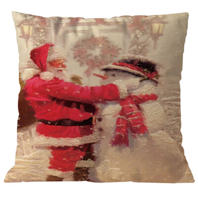 

Tailored Merry Christmas Pillow Cases Linen Sofa Cushion Cover Home Decor Pillow Core