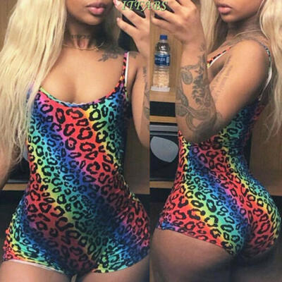 

Womens Sleeveless Bodysuit Stretch Ladies Leotard Body Tops T shirt Jumpsuit US