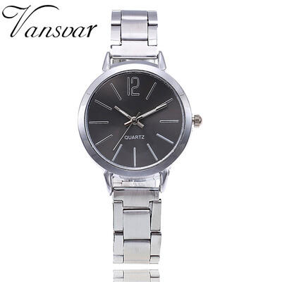 

Vansvar Dropshipping Women Watch Fashion Casual Women Stainless Steel Mesh Wristwatches Gift Clock Relogio Feminino Hot Sale 533
