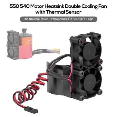 

RC Car Motor Heatsink 550 540 Motor Double Cooling Fans with Thermal Sensor CNC Aluminum Alloy Heatsink for Traxxas Hsp Redcat Rc4