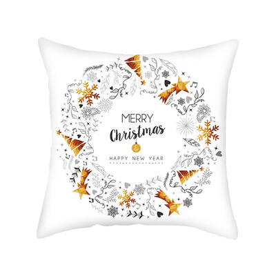 

〖Follure〗Gold Merry Christmas Pillow Cases Nordic Sofa Cushion Cover Home Decoration