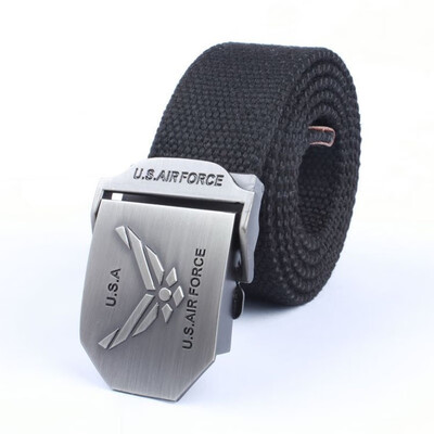 

Hot selling new Unisex belt high quality canvas weaving Alloy Automatic buckle Men belt outdoor casual Men&Women cowboy belt