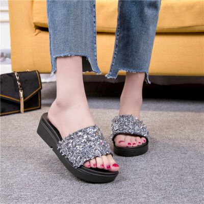 

Rose Sandals Female Summer Beach Shoes Slippers Non-Slip Flat Bottom Slippers