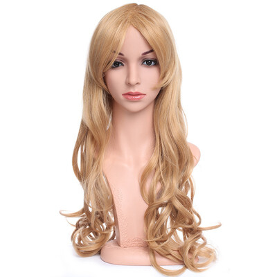 

Long Curly Synthetic Wig with Bangs Hair Wigs Heat Resistant Full Wig Full Head for Women