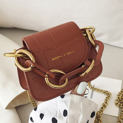 

Womens bag oblique satchel about 2019 new fashion Korean version of the chain crocodile print fan you zero wallet