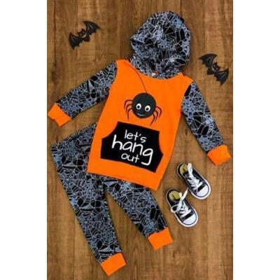 

Newborn Kids Baby Boy Spider Cotton Hooded Long Sleeve Top Pants Outfits Clothes