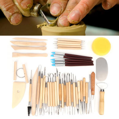 

Greensen 45pcs Multi-functional Art Pottery Sculpture Tools Set Clay Sculpting Carving Modeling Tool