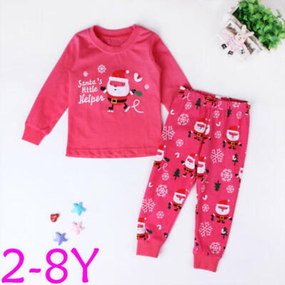 

2PCS Toddler Baby Girl Christmas Clothes Cotton TopsPants WinterAutumn Outfits