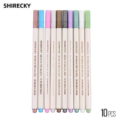 

SHIRECKY 6551BR Metallic Gel Pen Set Colored Ink Water Chalk Fine Tip Watercolor Marker Pens for Scrapbooking DIY Album Painting