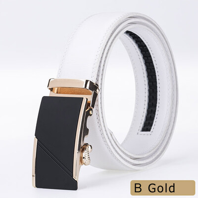 

new alloy automatic buckle belts for men white male real genuine leather belt for business cinturones para hombre cuero 2019