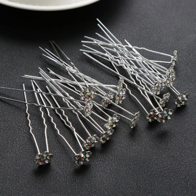 

20PCS Wedding Bridal Pearl Hair Pins Flower Crystal Hair Clips Bridesmaid Jewelry Accessories female Hair sticks