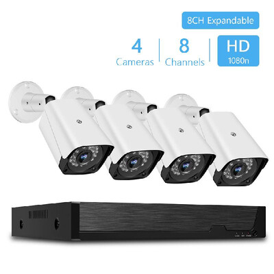 

1080n Pro HD 8CH Video Security Digital Recorder 4pcs Analog Security Cameras HDD Not Included EU Plug