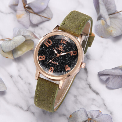 

RM Luxury Temperament Lady Irregular Mirror Leather Belt Watch Analog Quartz Watch