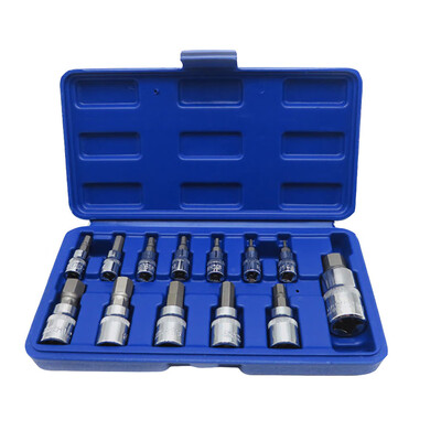 

〖Follure〗13 Piece SAE Hex Bit S2 Steel Socket Tool Kit Socket Set