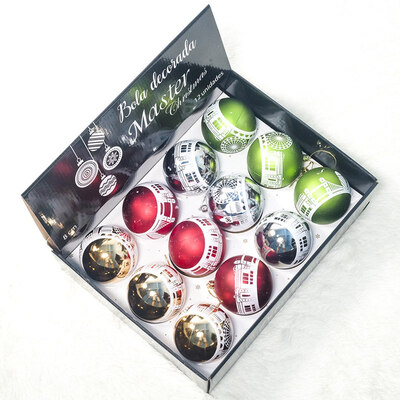 

8cm Christmas Tree Decoration Many Colours Ball Christmas Tree Pendant-12 Boxed