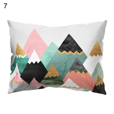 

Colorful Triangle Print Pillow Case Sofa Waist Throw Cushion Cover Home Decor