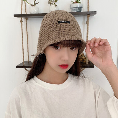 

Fallwinter Hat Ladys New Bucket Hat Japanese Simple Joker Wool Hat Student Street Knitted Turtleneck Hat Male