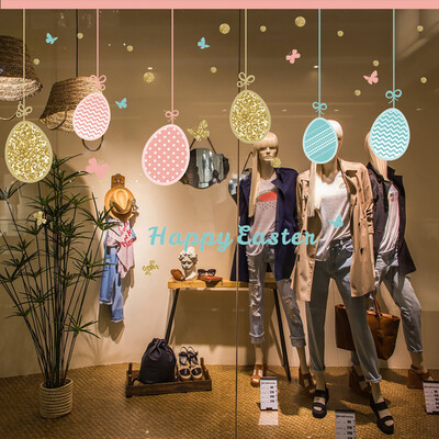 

〖Follure〗HAPPY EASTER Wall sticker PVC self-adhesive wall sticker can be removed