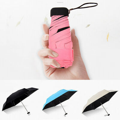 

Mini Pocket Compact Umbrella Sun Anti UV 5 Folding Rain Windproof Travel