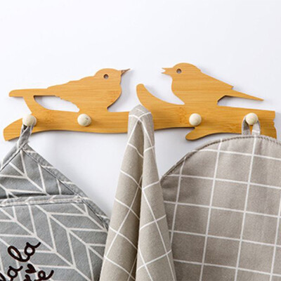 

〖Follure〗Cute Wooden Wall-Mounted Sticky Hanging Storage Organizers Hanger Holder Hook
