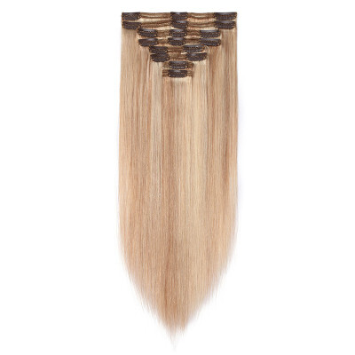 

Clip in 100 Remy Human Hair Extensions double weft Grade 7A Quality Full Head 8pcs 18clips Soft Silky Straight for Women