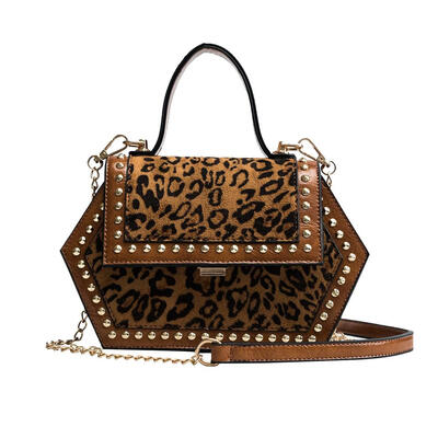 

Rivet Leopard Handbag Women Shoulder Messenger Bag Casual Crossbody Bags