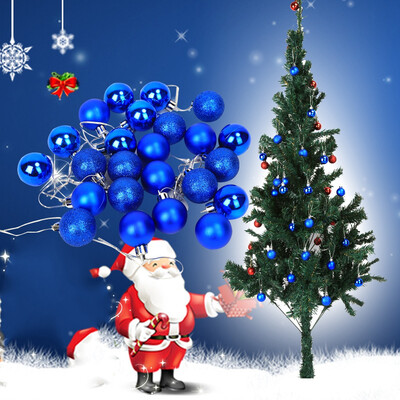 

24pcs Christmas Ornament Balls Christmas Tree Hanging Glitter Ornament Balls Baubles Party Wedding Festival Decorations