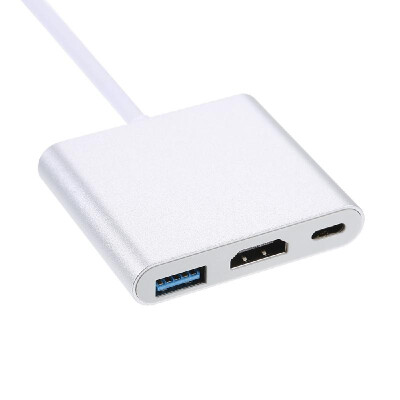 

USB 31 Type-C to USB 30 HD Type-C HUB USB-C 3-in-1 Adapter Dongle Dock Cable for Macbook Pro Dell XPS 13