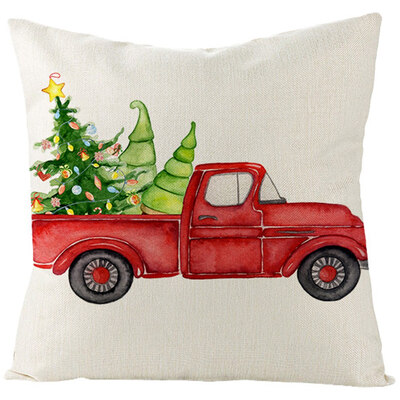 

40 Pattern New 18&quot Christmas Tree Santa Cotton Linen Throw Pillow Case Truck Sofa Car Throw Cushion Cover Home Decor