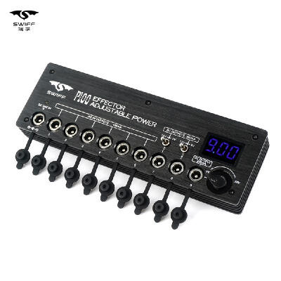 

SWIFF Mini Guitar Effect Power Supply Station 9 Isolated DC Outputs 9V 12V Adjustable Voltage 9-24V for Guitar Effects with Power