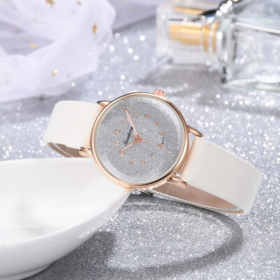 

RM Fashion Simple And Simple Scale Star Sky Dial Belt With Quartz Womens Watch