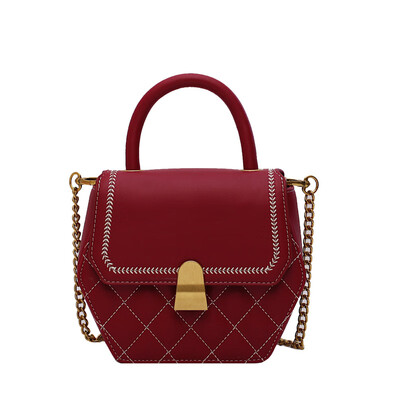 

Fashion horizontal&vertical lock womens bag 2019 summer new style rivet small square bag tide wild chain shoulder bag