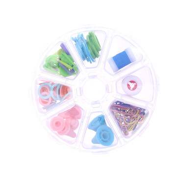 

Portable Crochet Knitting Tool Kit Mixed Color Stitch Set for DIY Craft