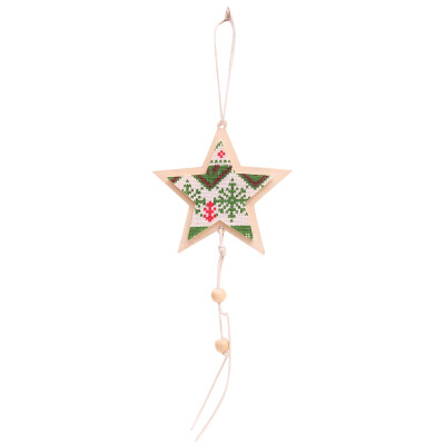 

Toponeto Christmas decoration wooden five-pointed star pendant