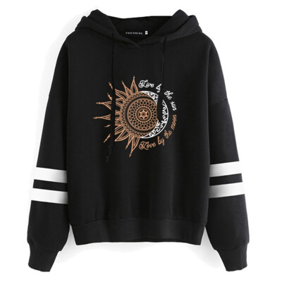 

Womens Sunflower & Moon Vintage Graphic Sweatshirts Gothic Retro Printed Casual Pullovers