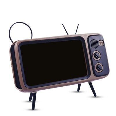 

Retro TV TV Bluetooth Speaker Outside Outdoor Creative Mobile Phone Stand Small Sound Creative Subwoofer PTH800 Silver