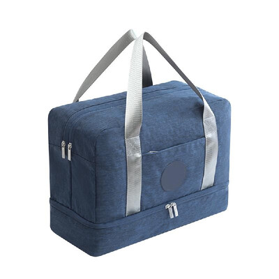 

Luggage Travel Bag Waterproof Portable Double Layer Design Storage Clothes Shoes Bags Bra Underwear Zipper Pouch Navy Blue