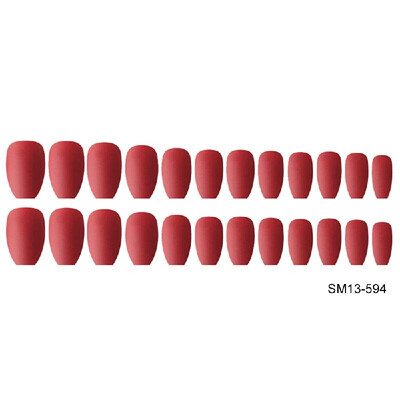 

24pcs Colorful Coffin Nails Matte False Nails Frosted Press On Nails Full Cover Medium Ballerina Artificial Nails Art Tips