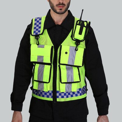

Breathable Reflective Fluorescent Vest Outdoor Safety Work Warning 2-Pocket