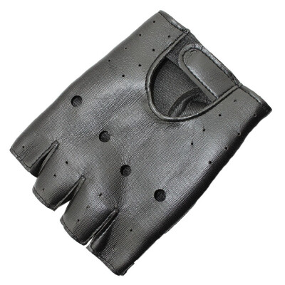 

A Pair Adult Punk Leather Half Finger Gloves Halloween Carnival Rivets Fingerless Gloves