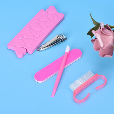 

Greensen 5Pcs Manicure Pedicure Kit Nail Clipper Brush Cuticle Pusher Finger Separator Tool Set