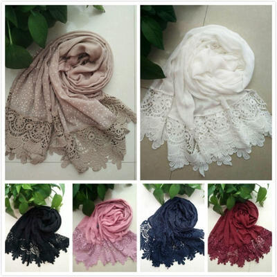 

NEW Fashion Women Ladies Autumn Winter Long Soft Shawl Cotton Floral Lace Scarf Scarves