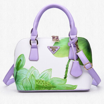 

Elegant Chic Lady Shell Bag Cross Body Floral Print Faux Leather Handbag Gift